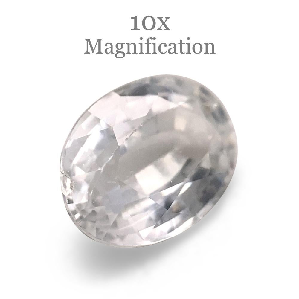 1.05ct Oval White Sapphire from Sri Lanka Unheated In New Condition For Sale In Toronto, Ontario