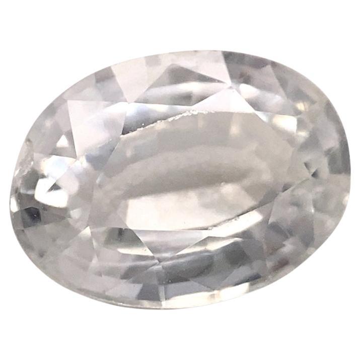 1.05ct Oval White Sapphire from Sri Lanka Unheated For Sale