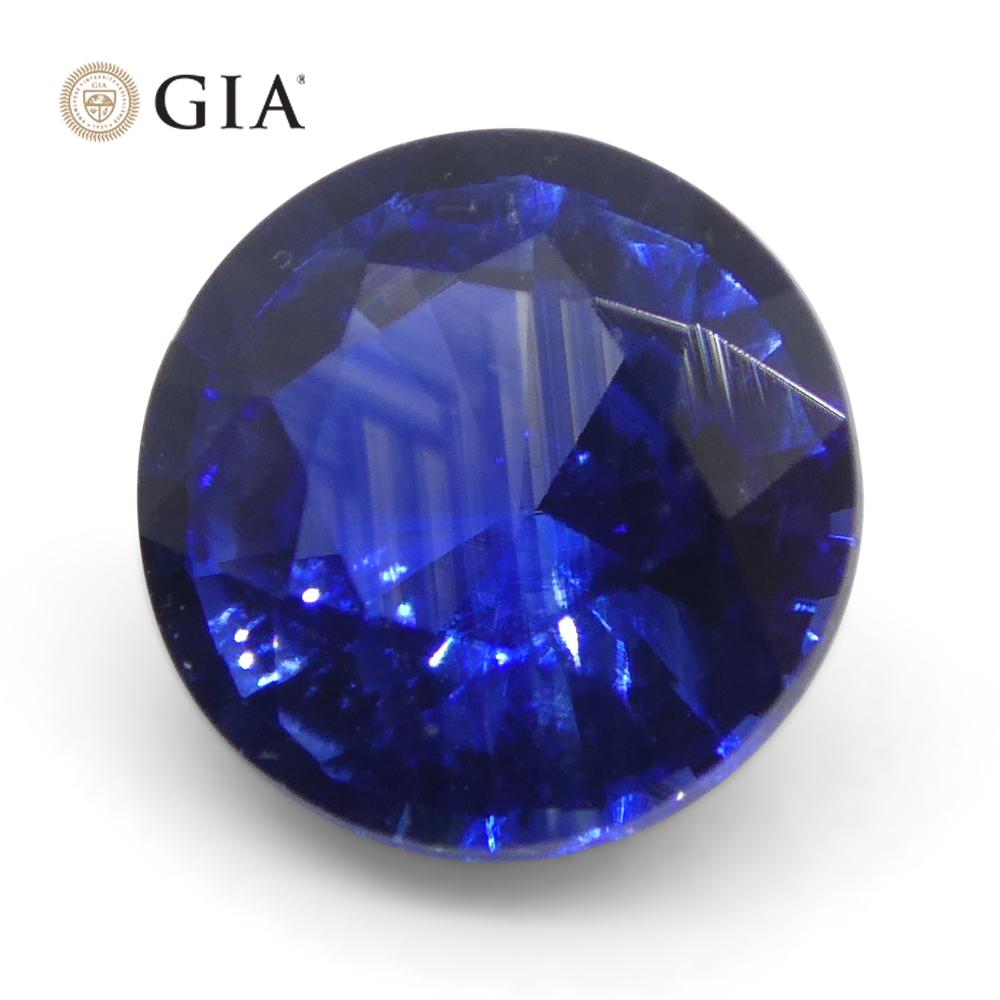 Saphir bleu rond de 1.05 carat certifié GIA, Sri Lanka   en vente 5