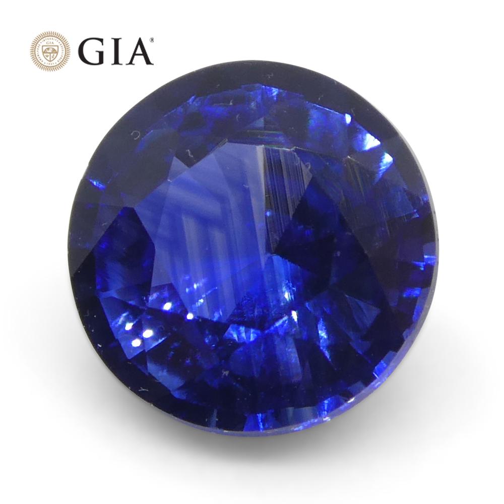 Saphir bleu rond de 1.05 carat certifié GIA, Sri Lanka   en vente 6