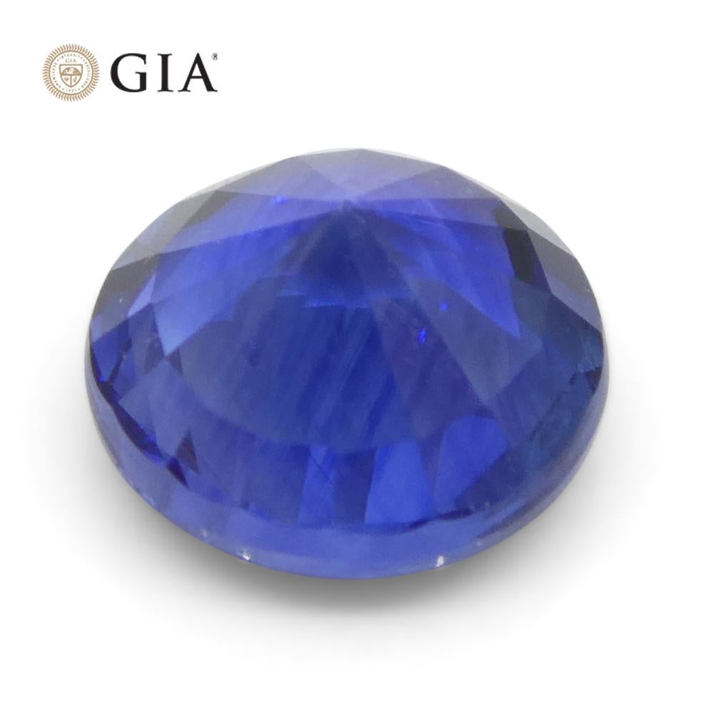Saphir bleu rond de 1.05 carat certifié GIA, Sri Lanka   en vente 2