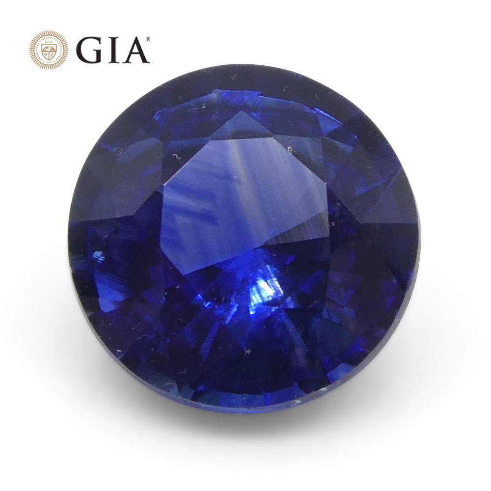 Saphir bleu rond de 1.05 carat certifié GIA, Sri Lanka   en vente 4