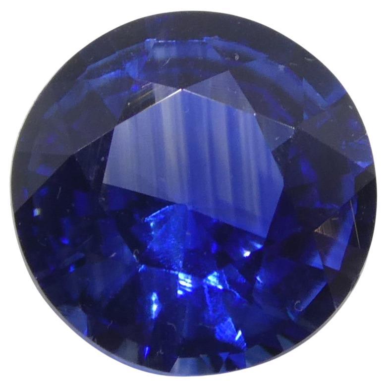 Saphir bleu rond de 1.05 carat certifié GIA, Sri Lanka   en vente