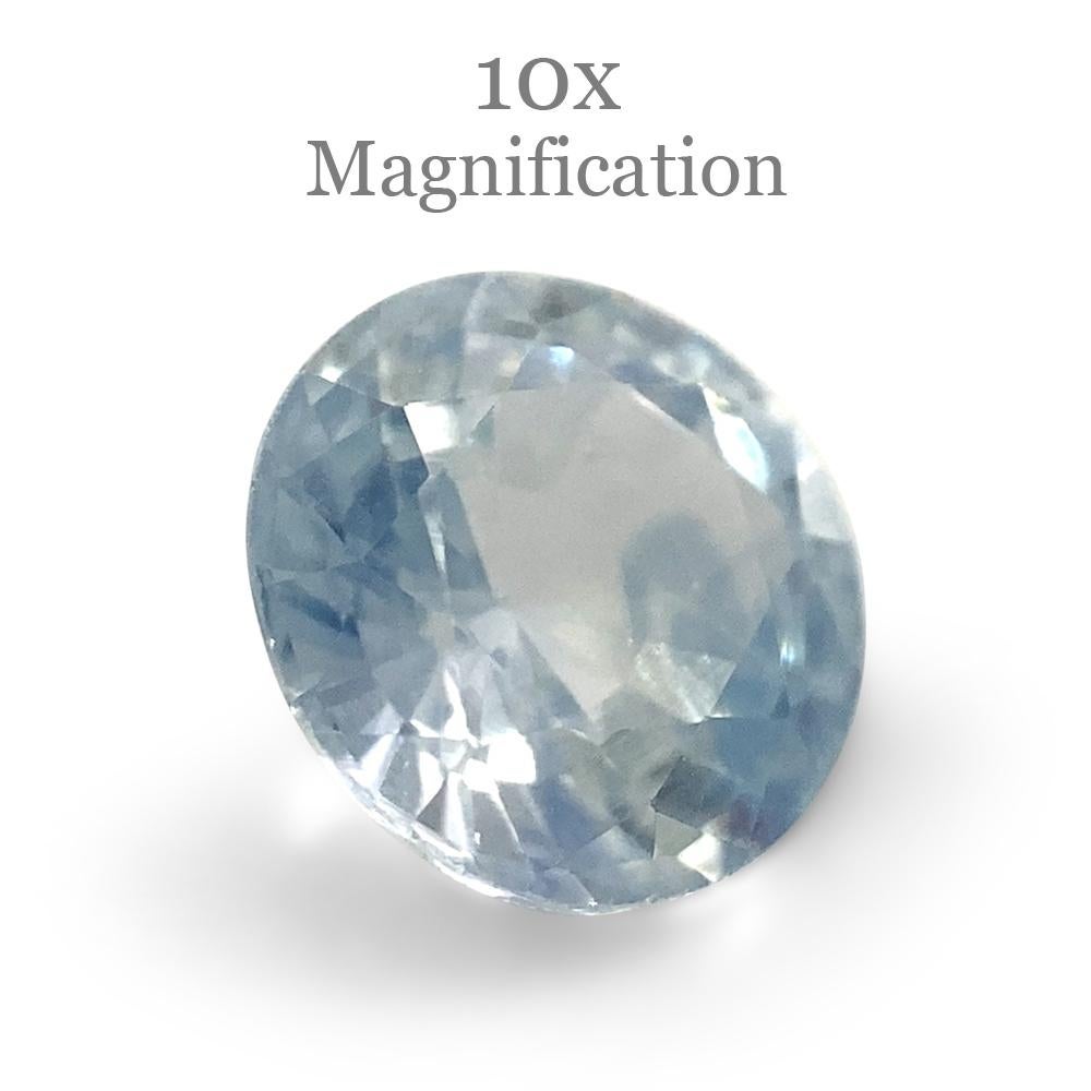 1.05ct Round Icy Blue Sapphire from Sri Lanka Unheated For Sale 6