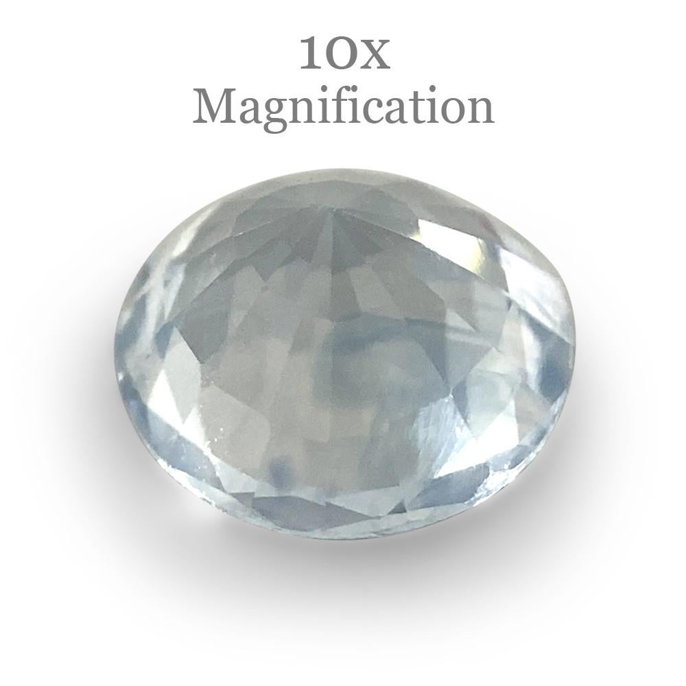 1.05ct Round Icy Blue Sapphire from Sri Lanka Unheated For Sale 8