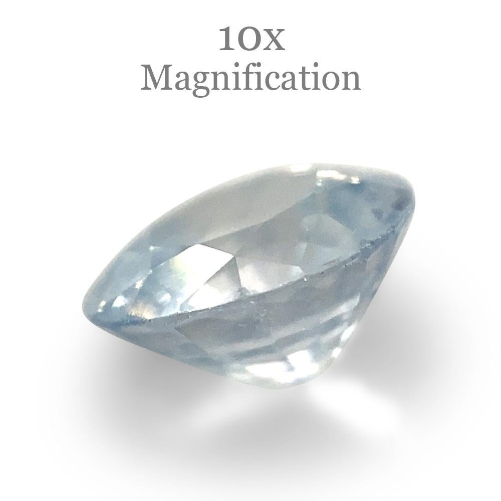 Brilliant Cut 1.05ct Round Icy Blue Sapphire from Sri Lanka Unheated For Sale