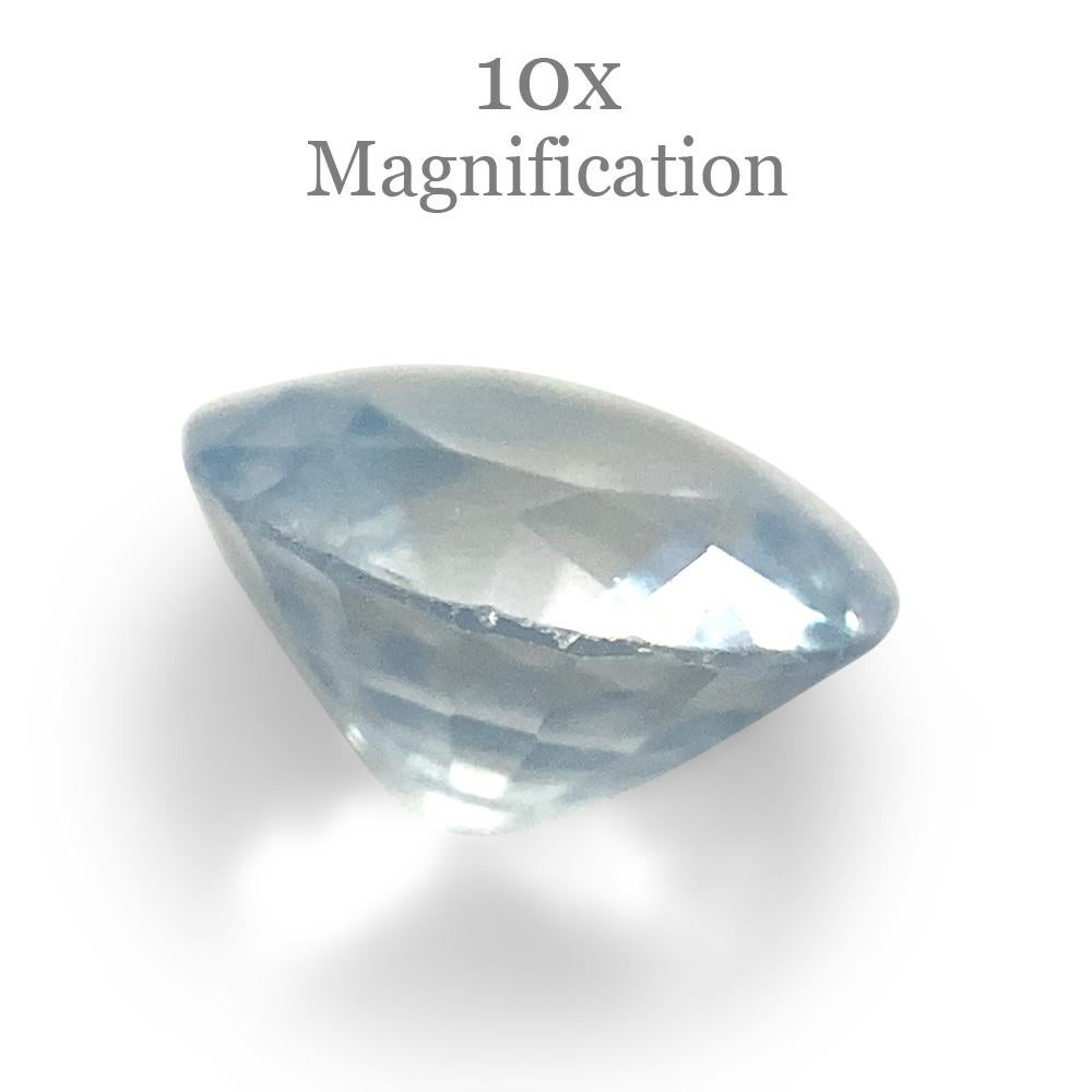1.05ct Round Icy Blue Sapphire from Sri Lanka Unheated In New Condition For Sale In Toronto, Ontario