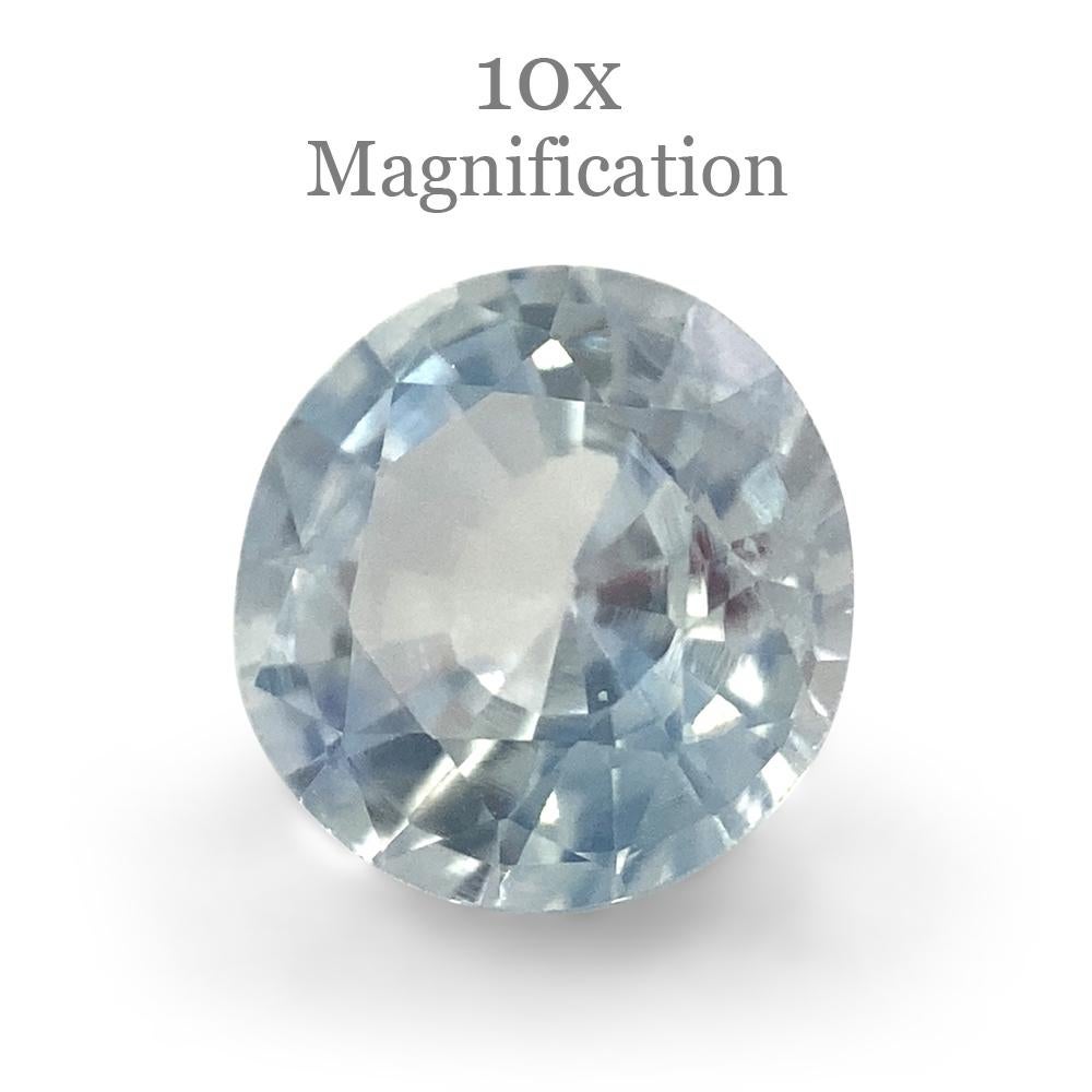 1.05ct Round Icy Blue Sapphire from Sri Lanka Unheated For Sale 1