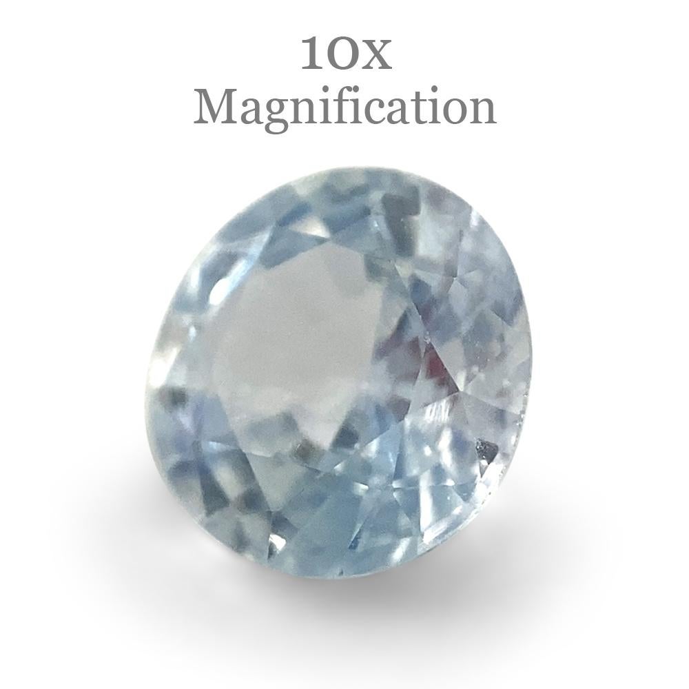 1.05ct Round Icy Blue Sapphire from Sri Lanka Unheated For Sale 2