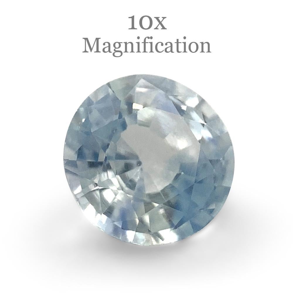 1.05ct Round Icy Blue Sapphire from Sri Lanka Unheated For Sale 3