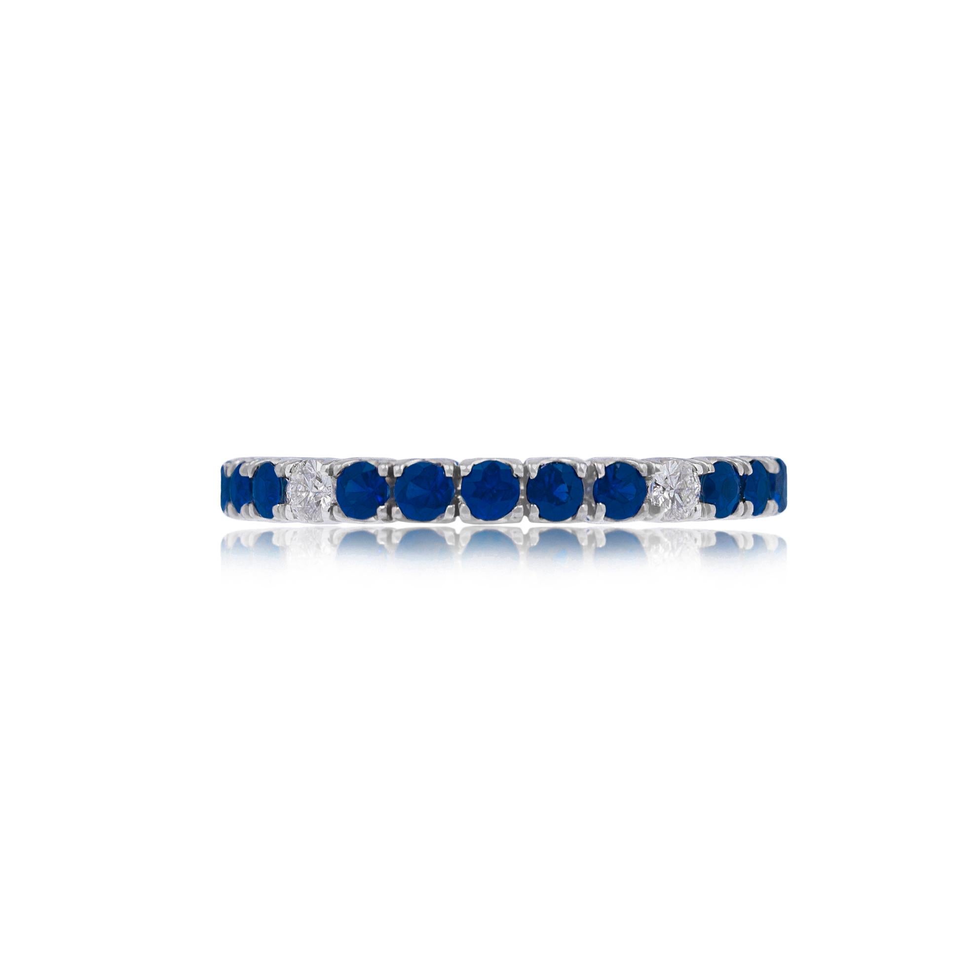 For Sale:  1.05ct Sapphire and Diamond White Gold Eternity Band 4