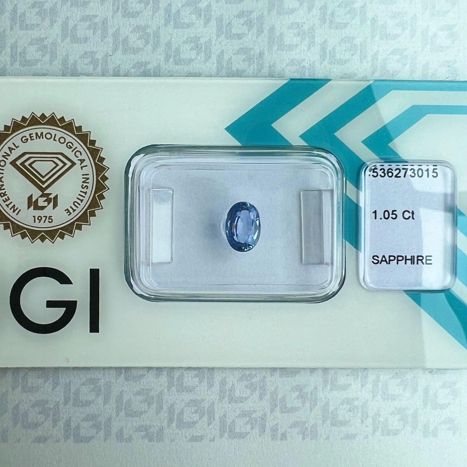 1.05ct Vivid Blue Ceylon Sapphire IGI Certified Oval Cut Loose Gem 3