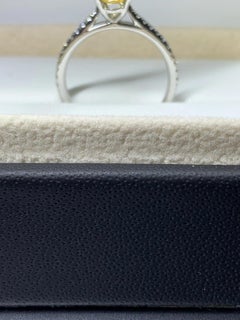 1.05ct Yellow sapphire engagement ring in platinum