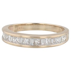 1.05ctw Channel Set Diamond Wedding Band 14k Yellow Gold Size 8.75 Stackable