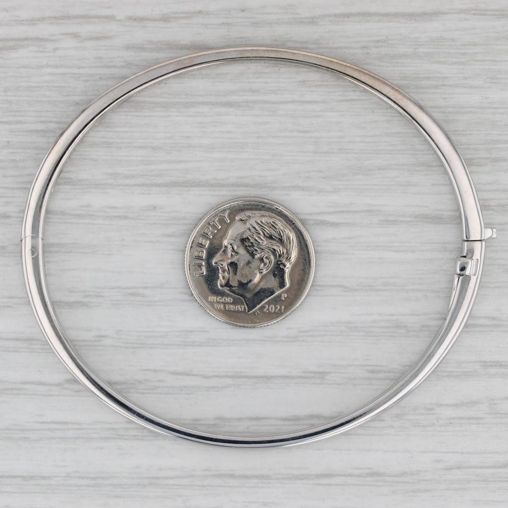 1.05ctw Diamond Bangle Bracelet 18k White Gold 6.5