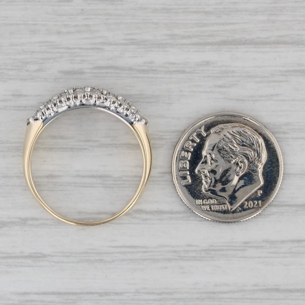 1.05ctw Anillo Racimo de Diamantes Oro Amarillo 14k Tamaño 7.75 Anillo de Aniversario en venta 3