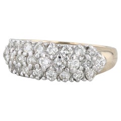 Anello con cluster di diamanti da 1,05 ct. in oro giallo 14k, misura 7,75, fascia per anniversario
