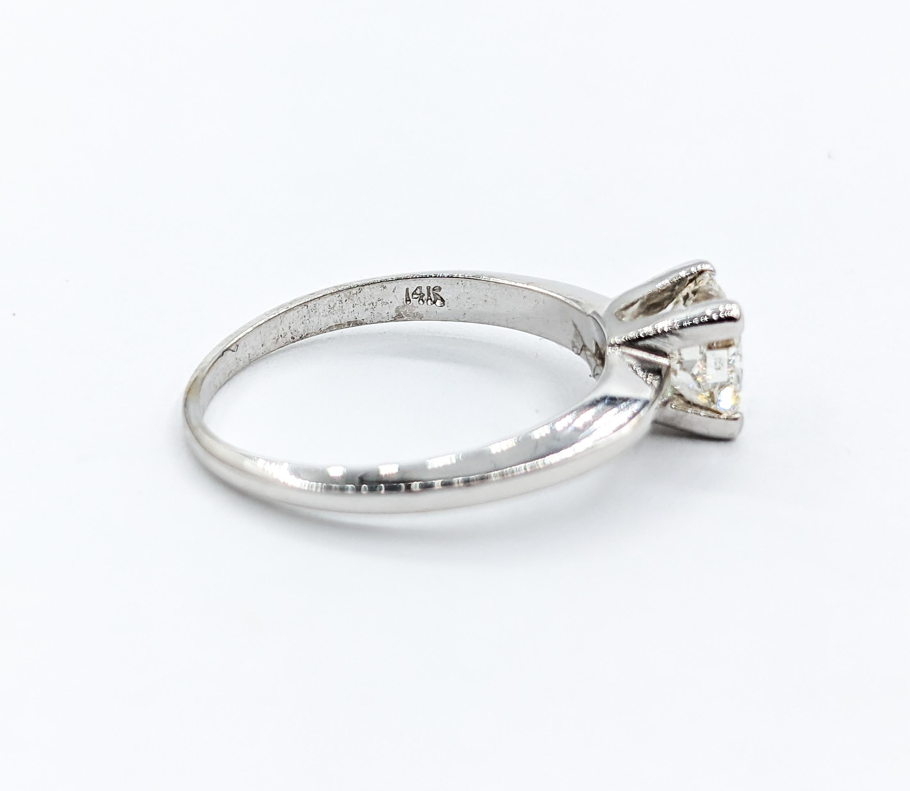 1.05ctw Diamond Ring In White Gold For Sale 5