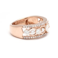 1.05ctw Diamond The Leo First Lights Band Ring, 14k Rose Gold, Ring Size 6
