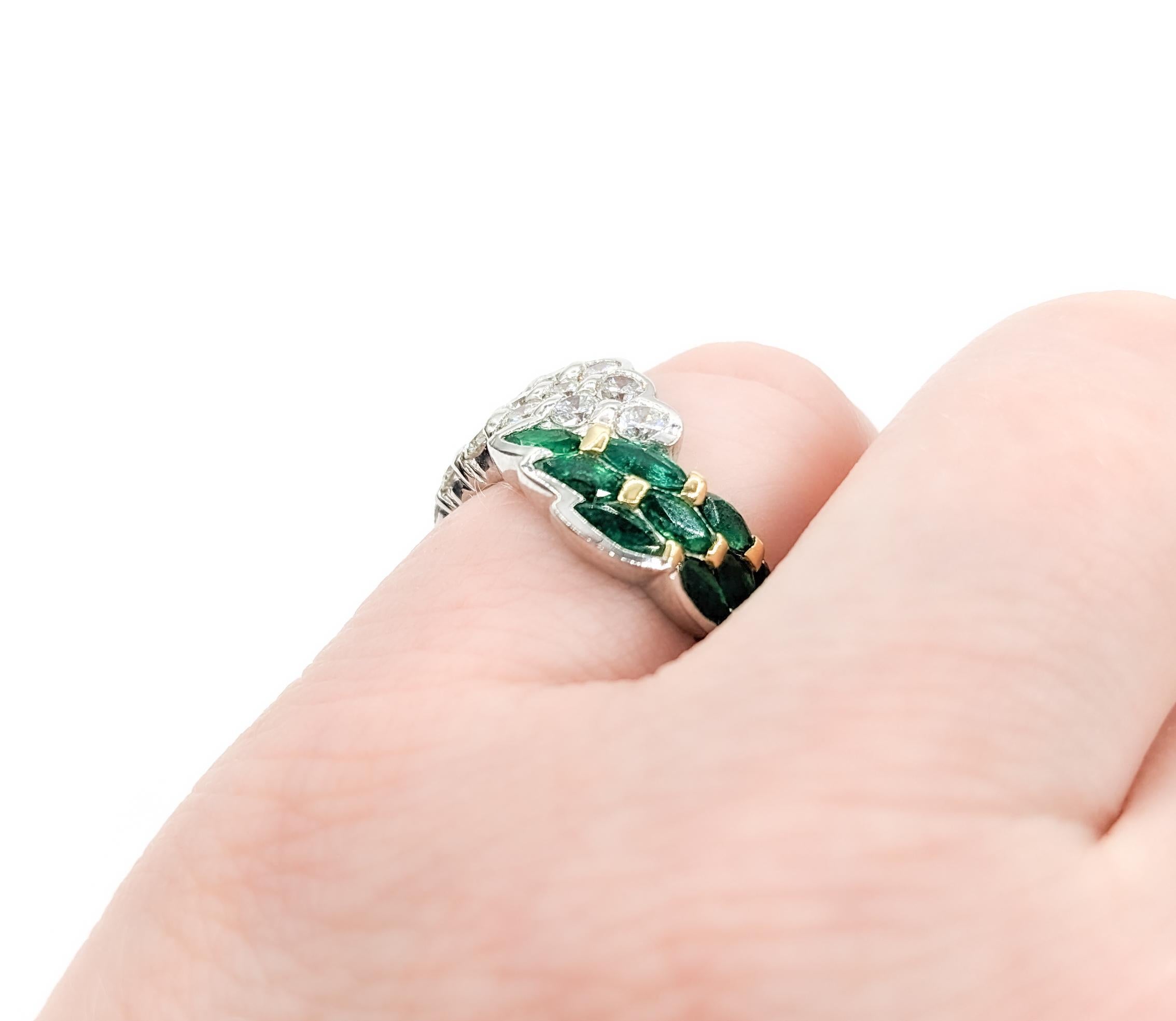 1,05ctw Smaragd & 0,89ctw Diamant Ring in Weißgold im Zustand „Hervorragend“ im Angebot in Bloomington, MN