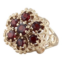 1.05ctw Garnet Flower Cluster Ring 14k Yellow Gold Size 4 Cocktail