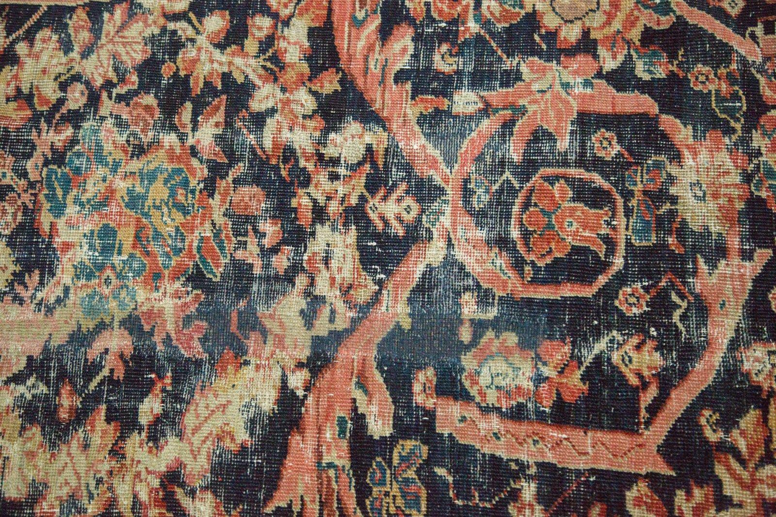 Hand-Knotted Antique Mahal Carpet