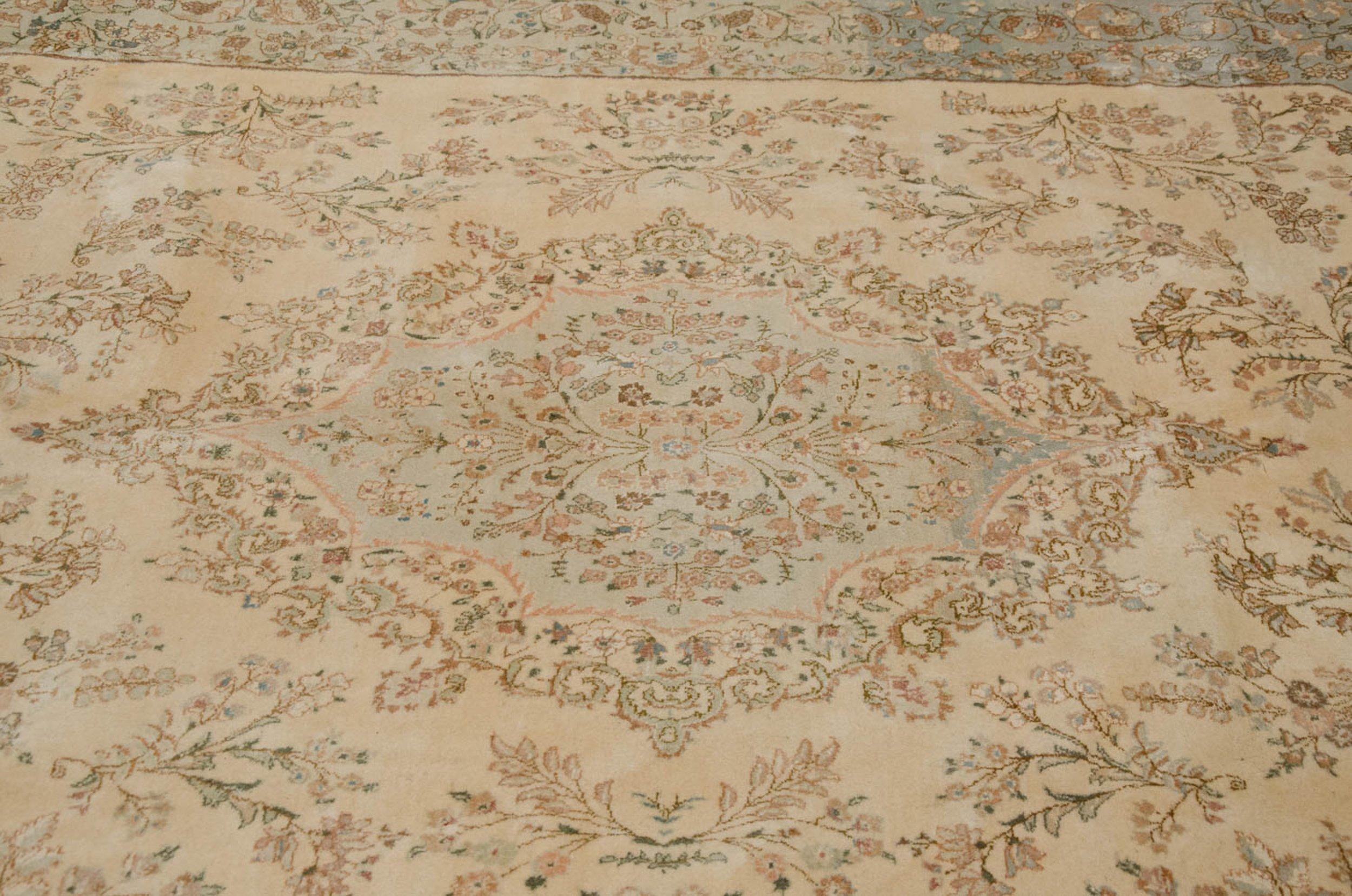 Hand-Knotted Vintage Tabriz Carpet For Sale