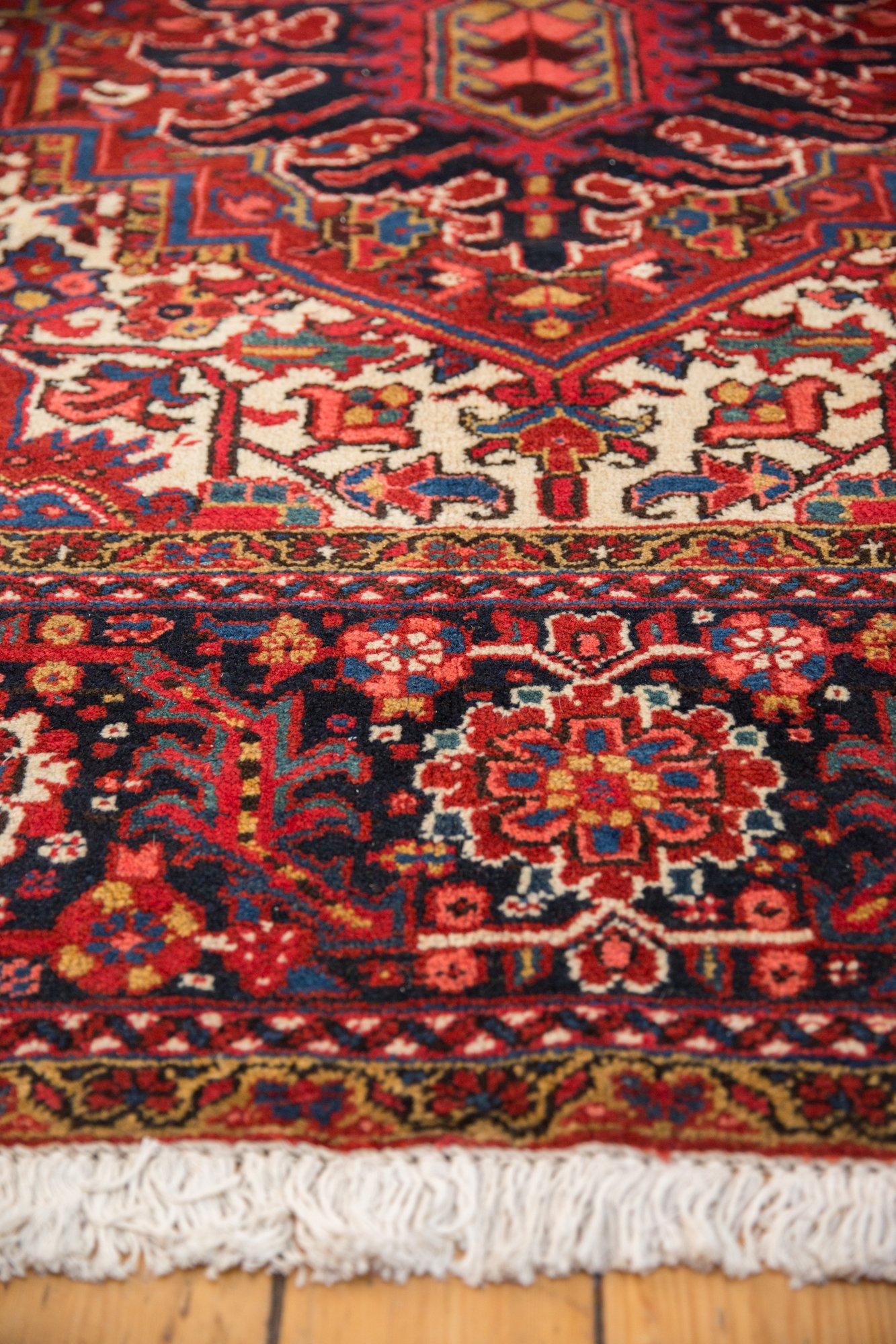 Hand-Knotted Vintage Heriz Carpet For Sale