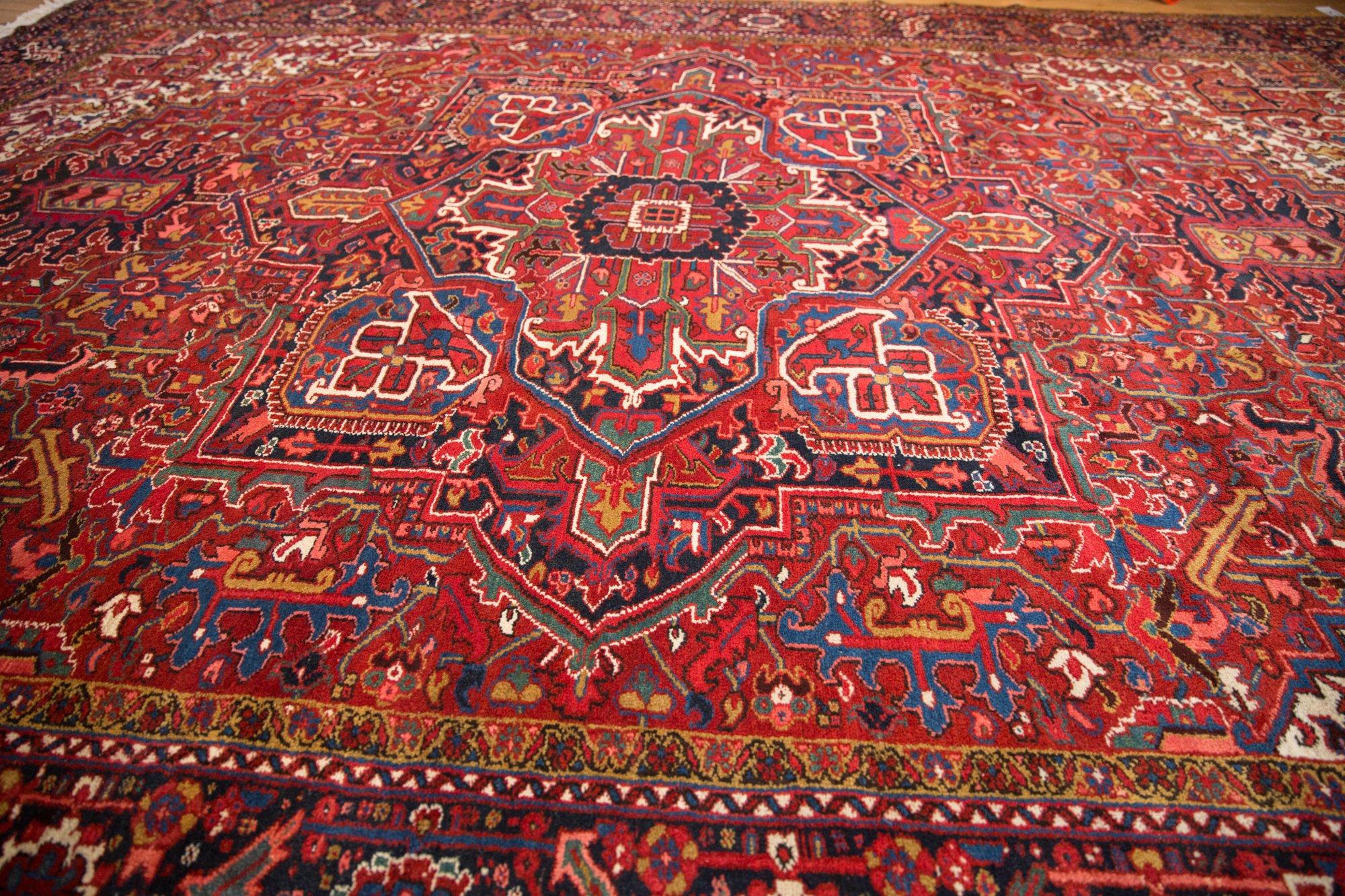 Wool Vintage Heriz Carpet For Sale