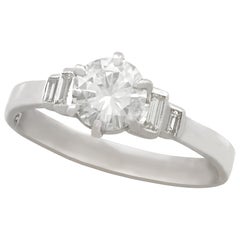 1.06 Carat Diamond and White Gold Solitaire Engagement Ring