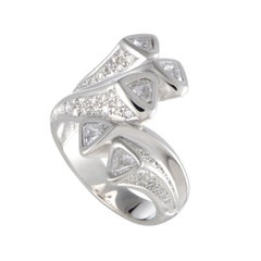 1.06 Carat Diamond Bypass Band Platinum Ring