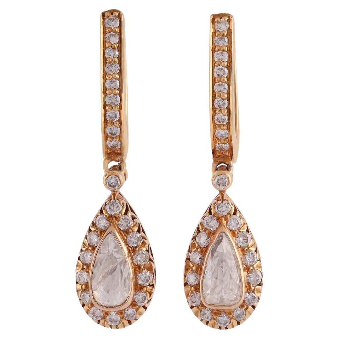 1.06 Carat Diamond earring in Victorian Style For Sale
