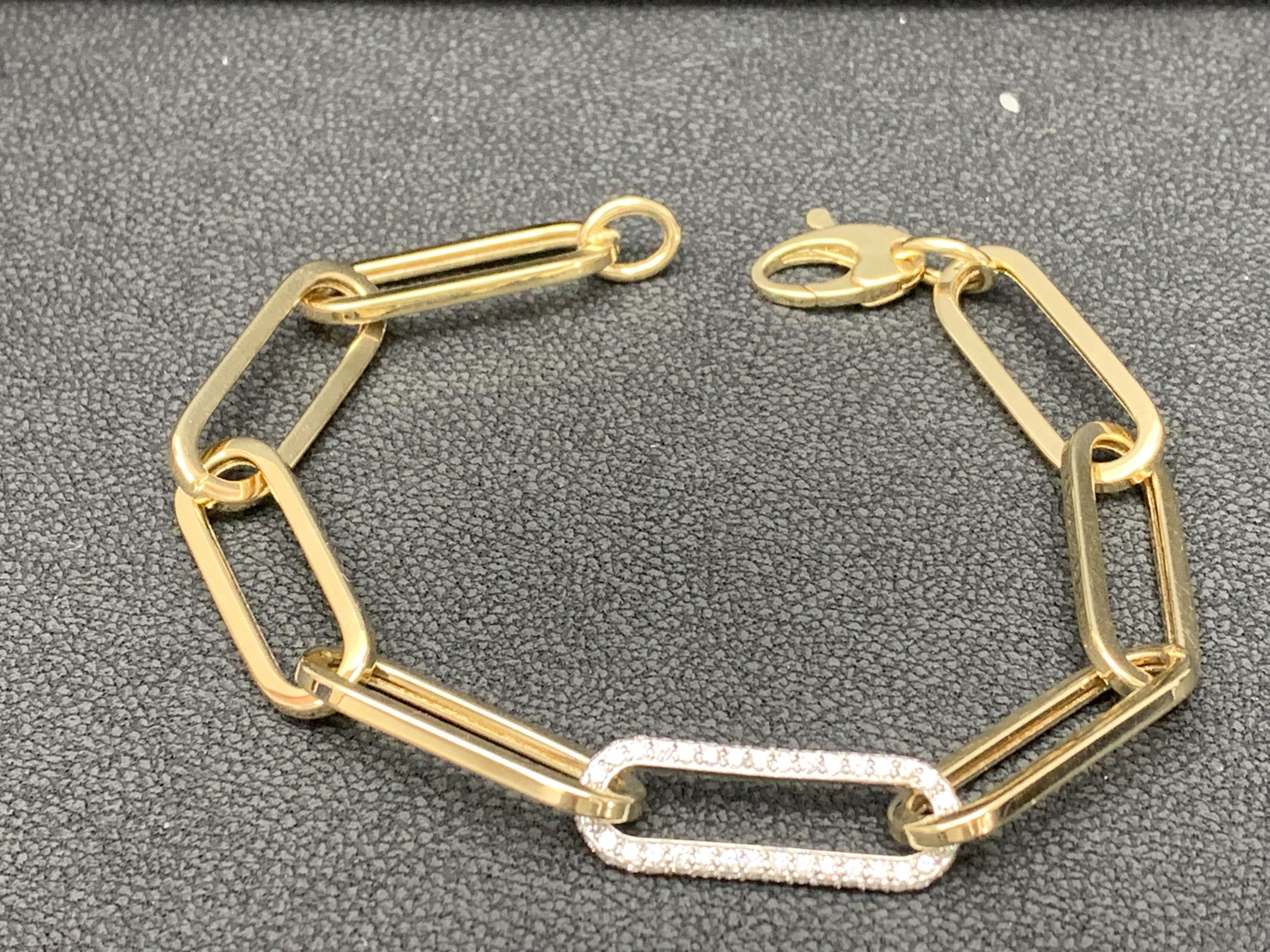 paper clip bracelet with diamonds