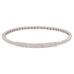 Bracelet jonc en or 18 carats avec perles pavées de diamants de 1,06 carat