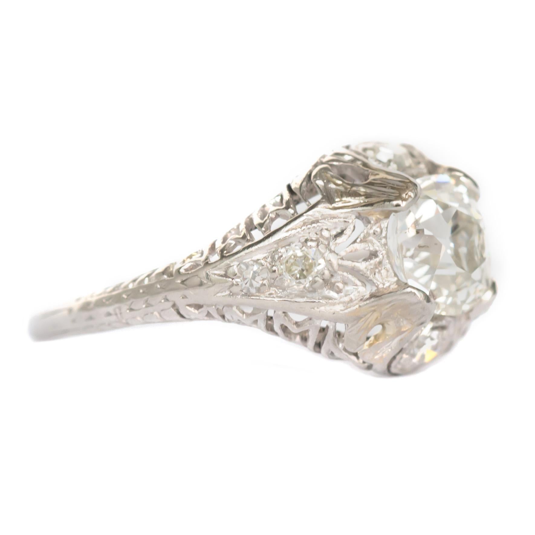 Edwardian 1.06 Carat Diamond Platinum Engagement Ring For Sale