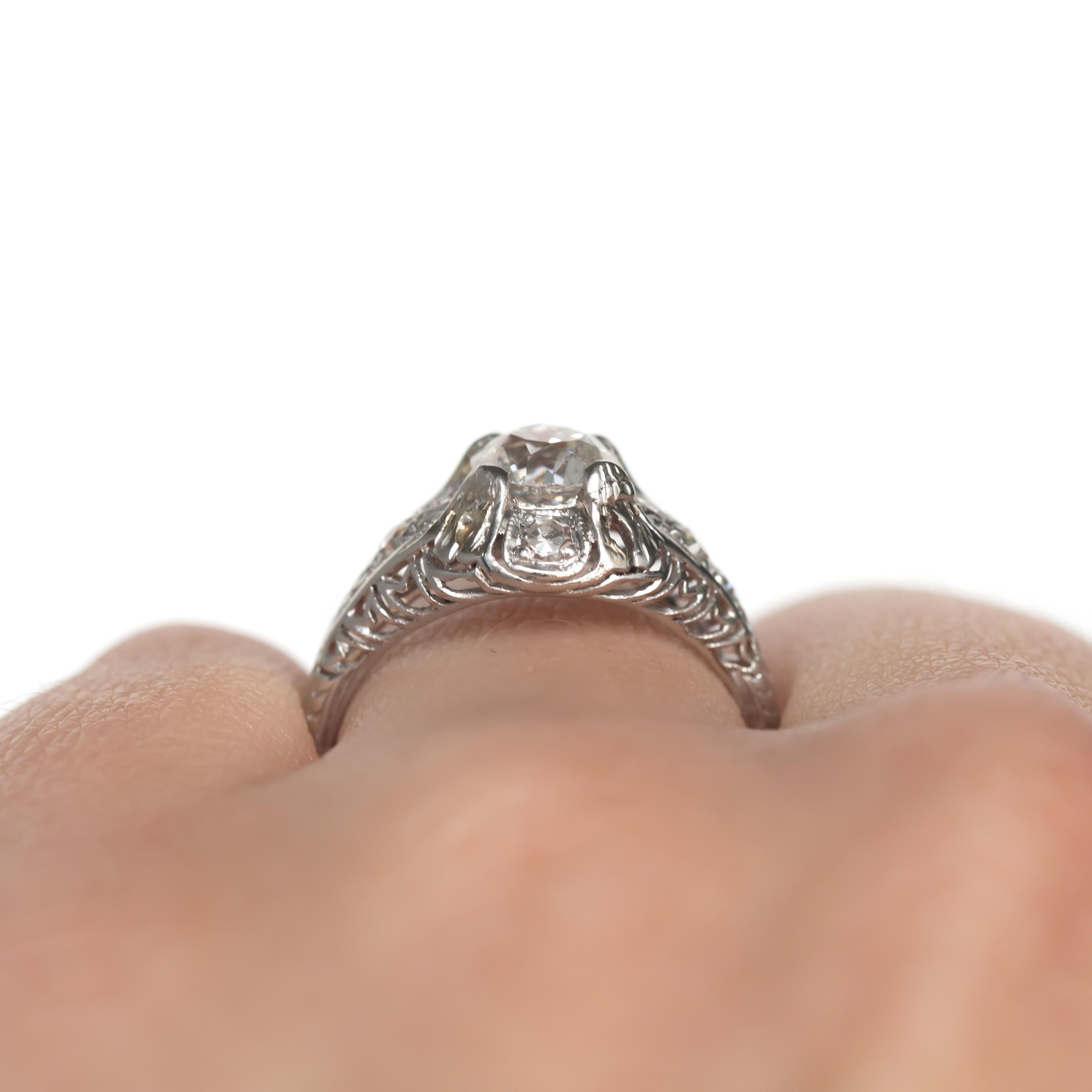 1.06 Carat Diamond Platinum Engagement Ring For Sale 3