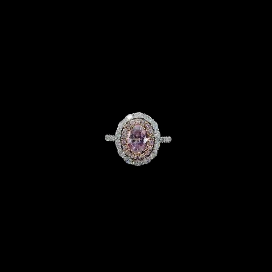 1.06 Carat Faint Pink Diamond Ring I2 Clarity GIA Certified In New Condition For Sale In Kowloon, HK