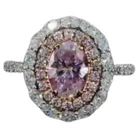 1.06 Carat Faint Pink Diamond Ring I2 Clarity GIA Certified For Sale
