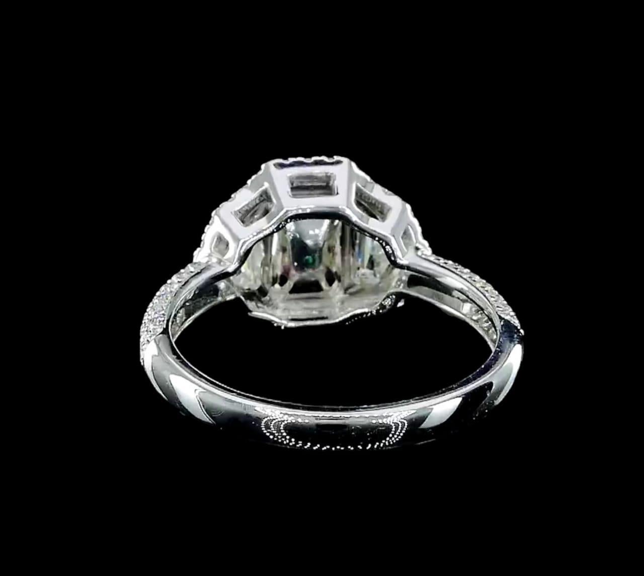Women's or Men's 1.06 Carat Fancy Green Diamond Ring VS Clarity AGL Certified For Sale