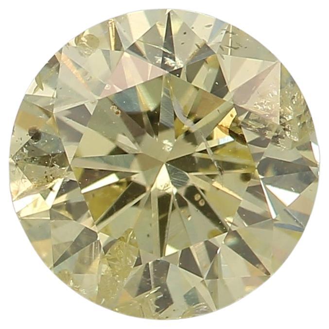 1.06 Carat Fancy Yellow Round cut diamond I3 Clarity GIA Certified