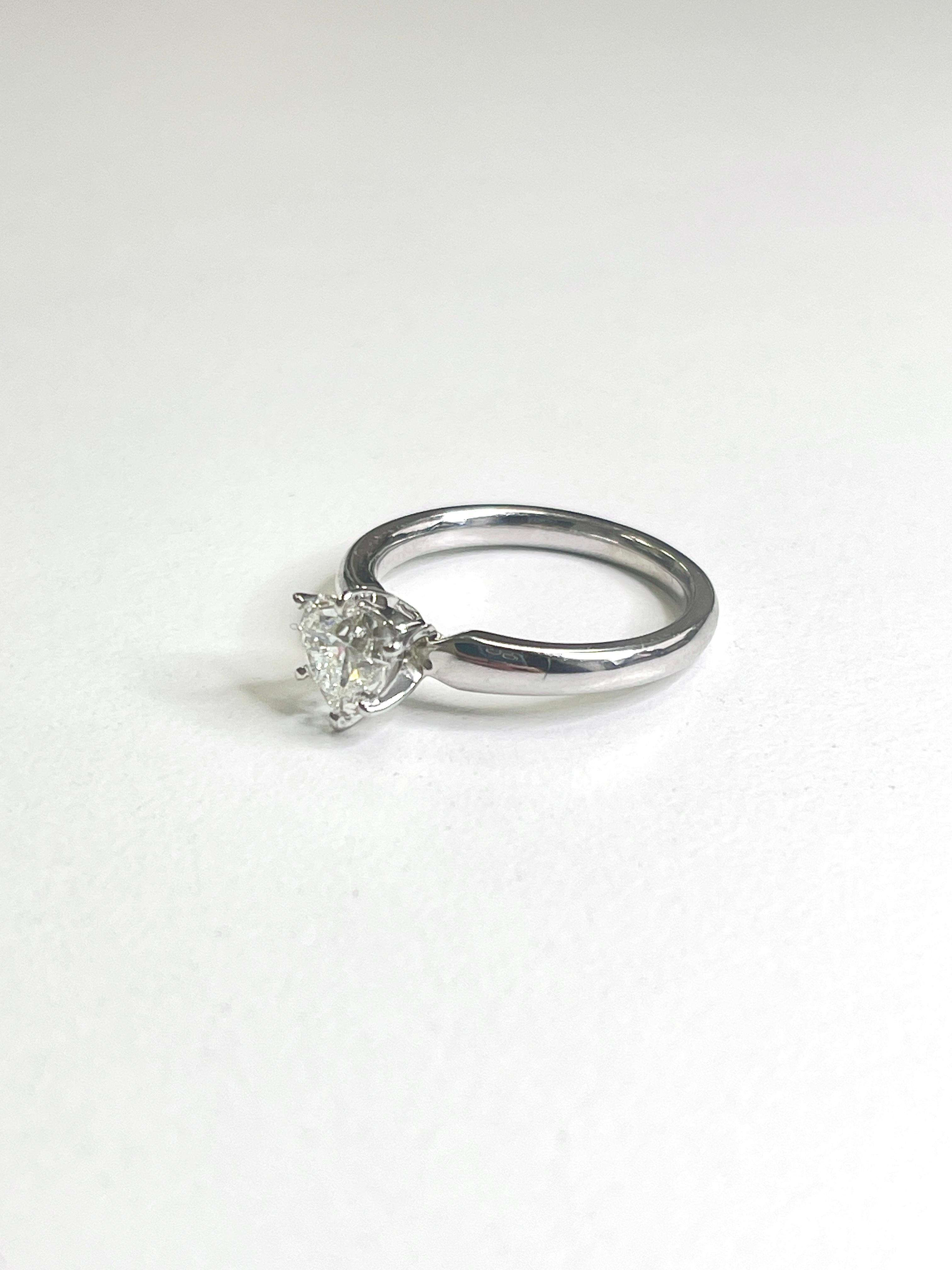 1.06 Carat Heart Shaped Lab Diamond in 14K White Gold In New Condition For Sale In Great Neck, NY