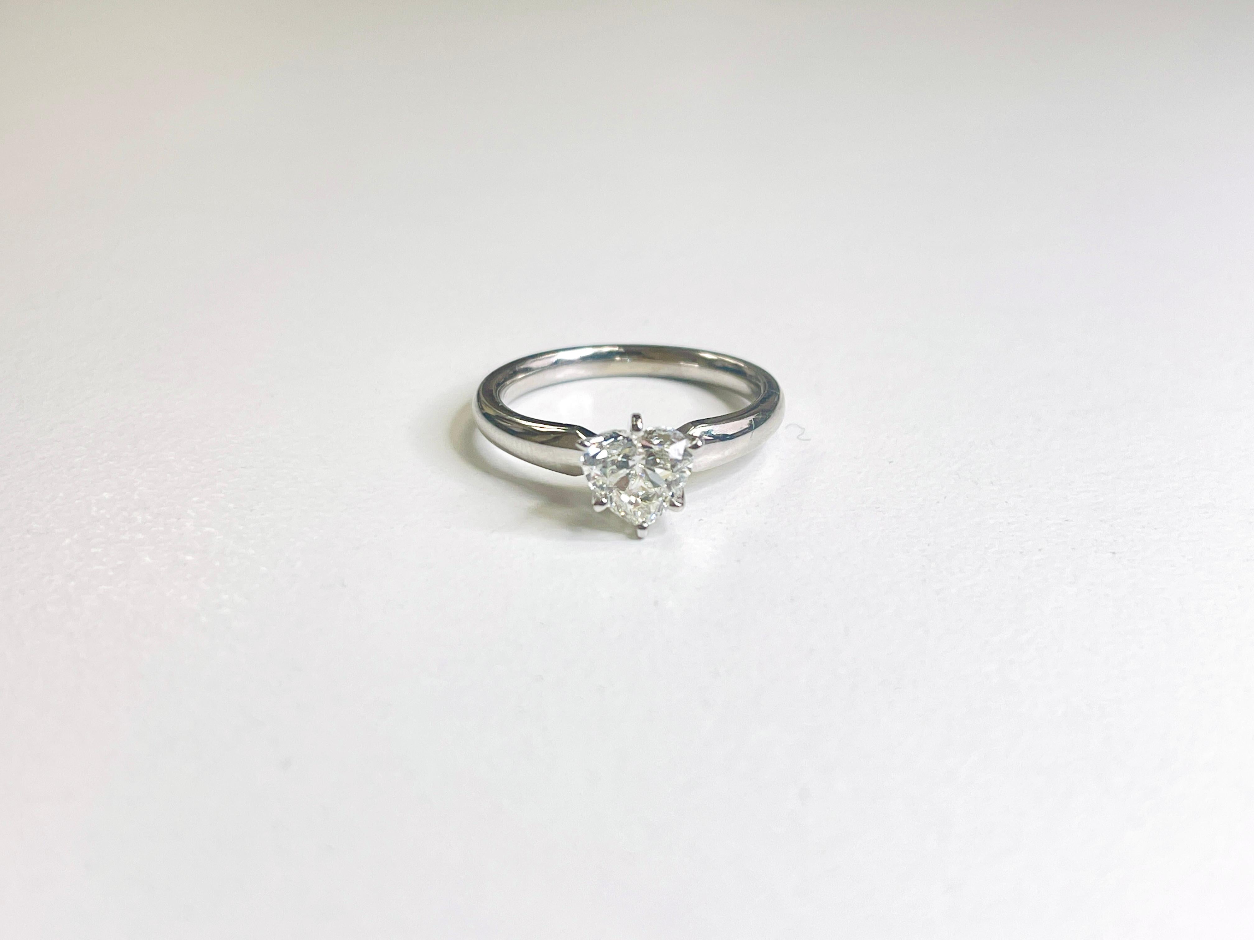 1.06 Carat Heart Shaped Lab Diamond in 14K White Gold For Sale 1