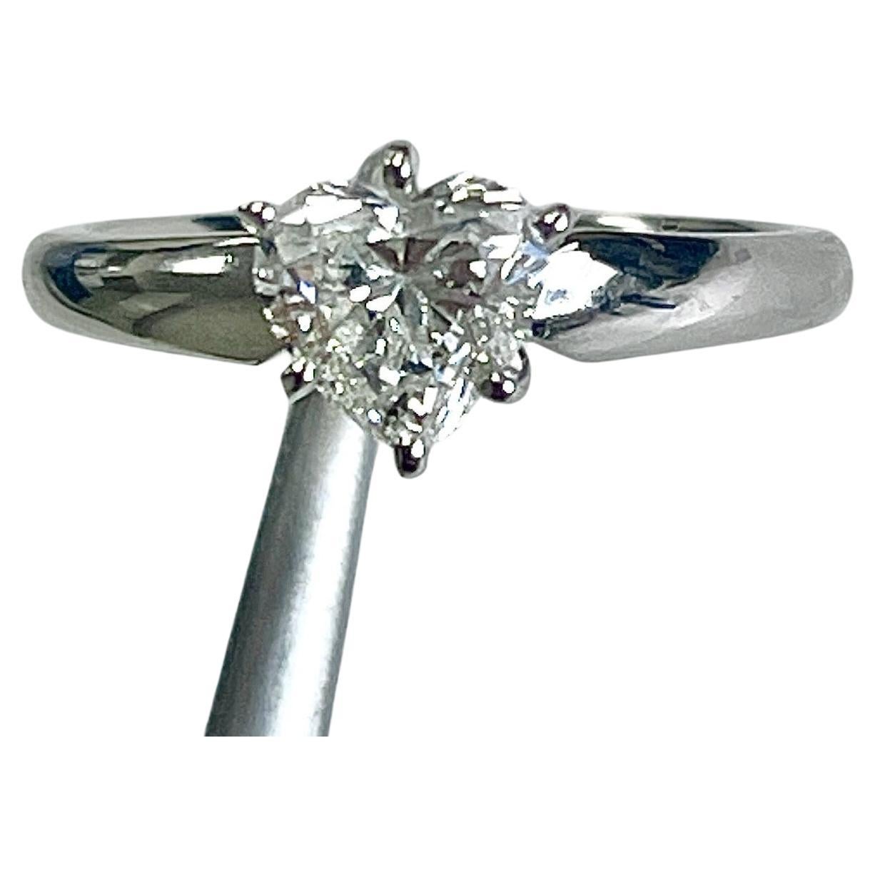 1.06 Carat Heart Shaped Lab Diamond in 14K White Gold For Sale