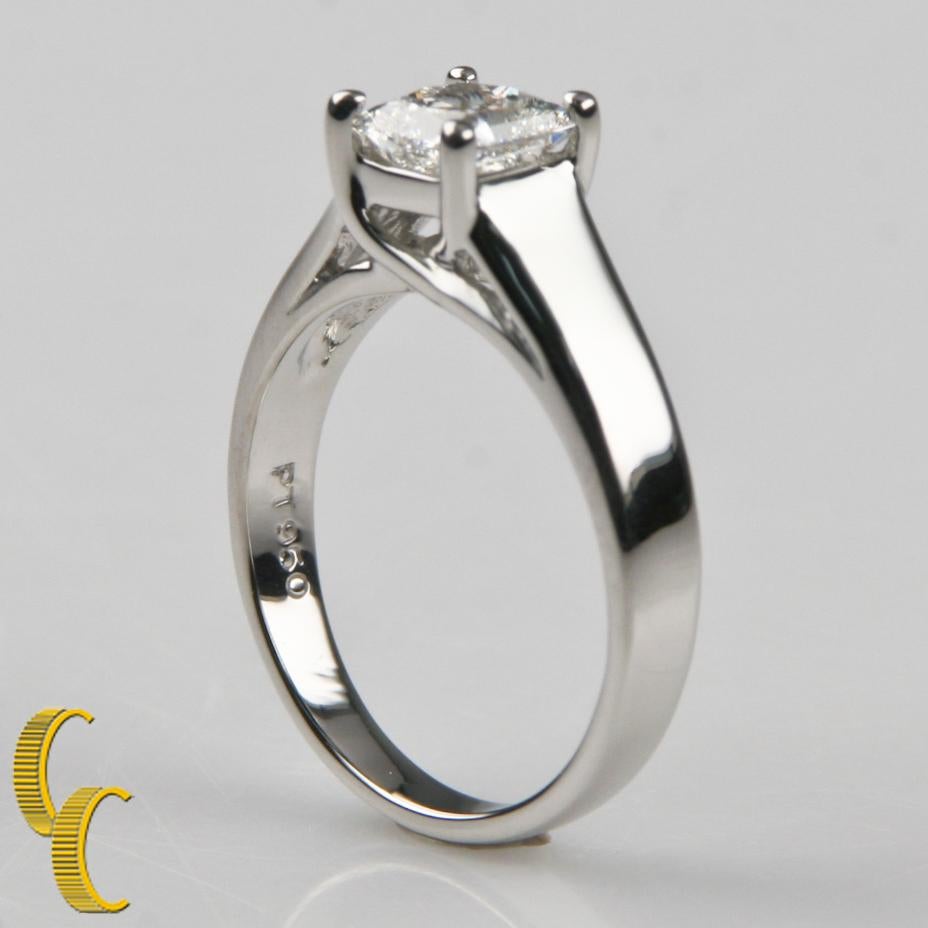 platinum square cut engagement rings