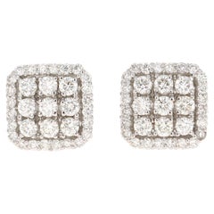Orecchini in oro bianco con diamante rotondo da 1,06 carati