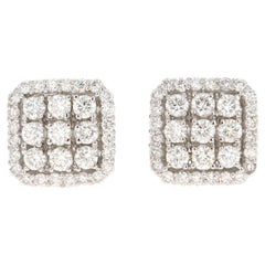 Orecchini in oro bianco con diamante rotondo da 1,06 carati