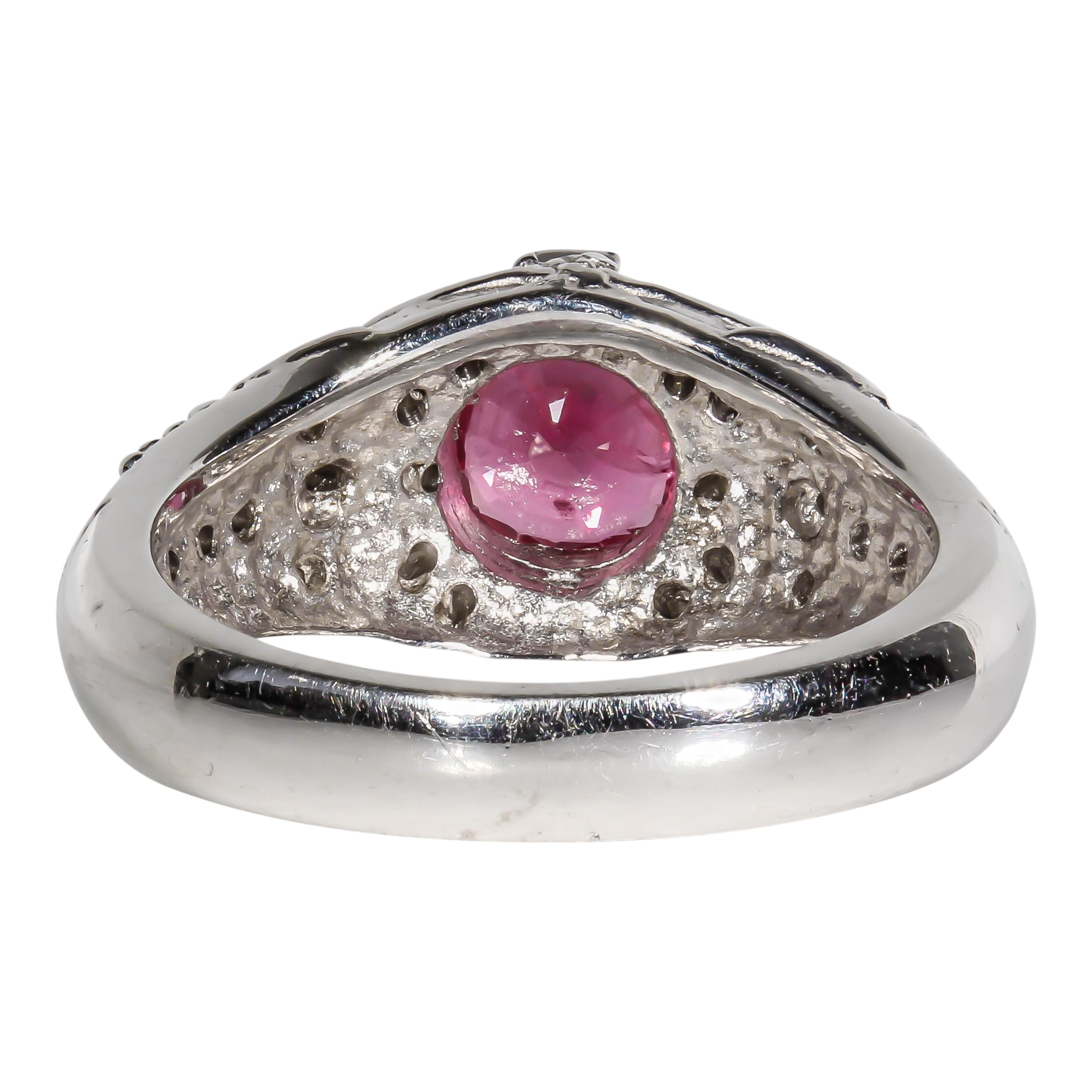 1.06 Carat Ruby and Diamond Cocktail Ring In New Condition In Miami, FL