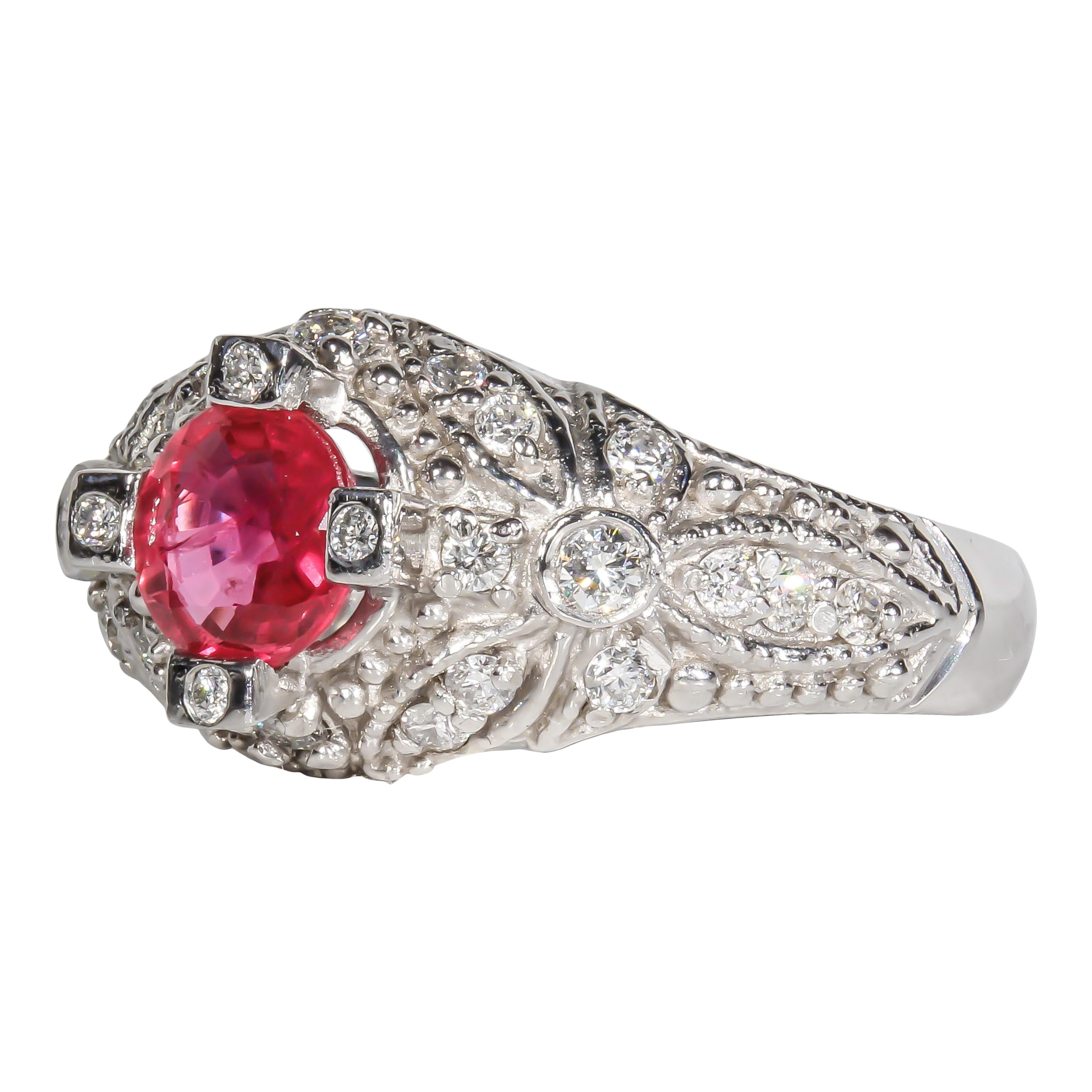 1.06 Carat Ruby and Diamond Cocktail Ring 1