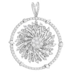 1,06 Quilates SI Claridad HI Color Collar Colgante Diamante Floral Oro Blanco 18k