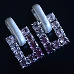10, 6 Carat Spinel 18 Karat White Gold Earrings "Motion" Collection by D&A